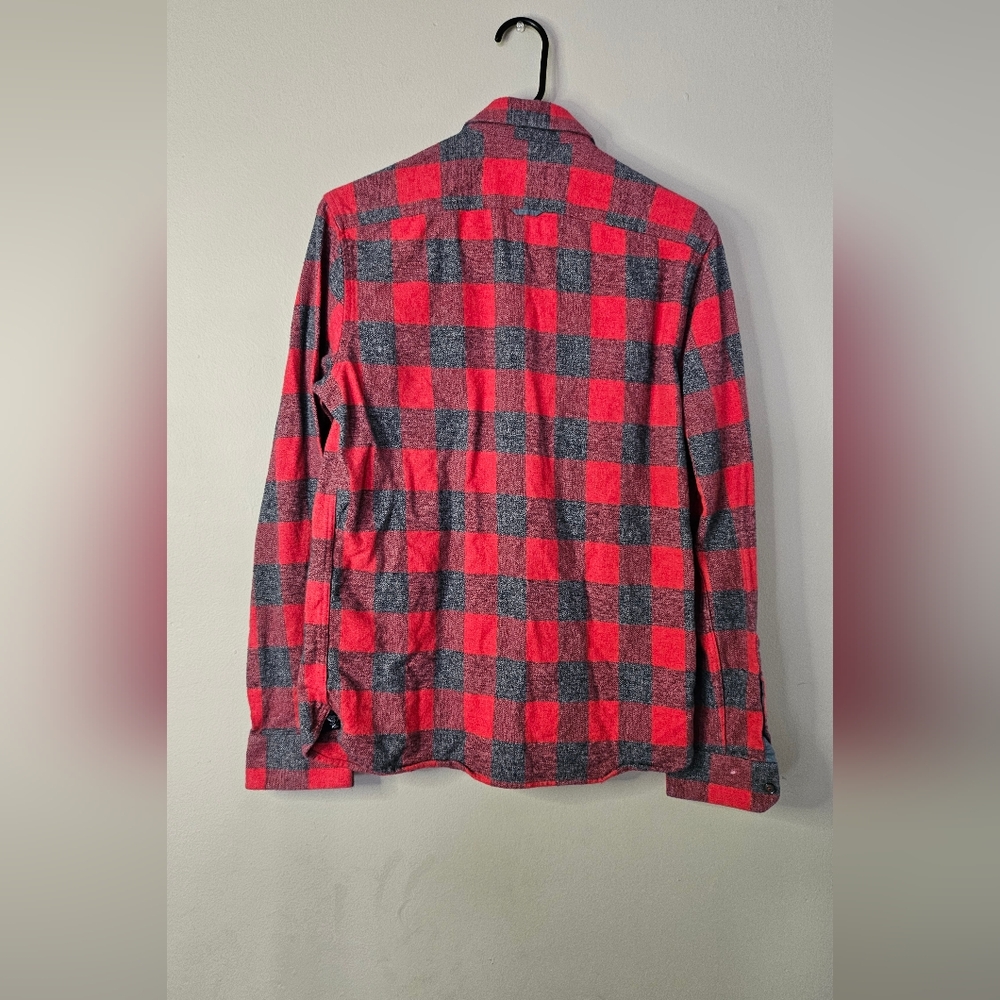 Flag & Anthem Flannel Shirt *No Sze Tag, Please See Photos for Measurements* - Picture 6 of 11